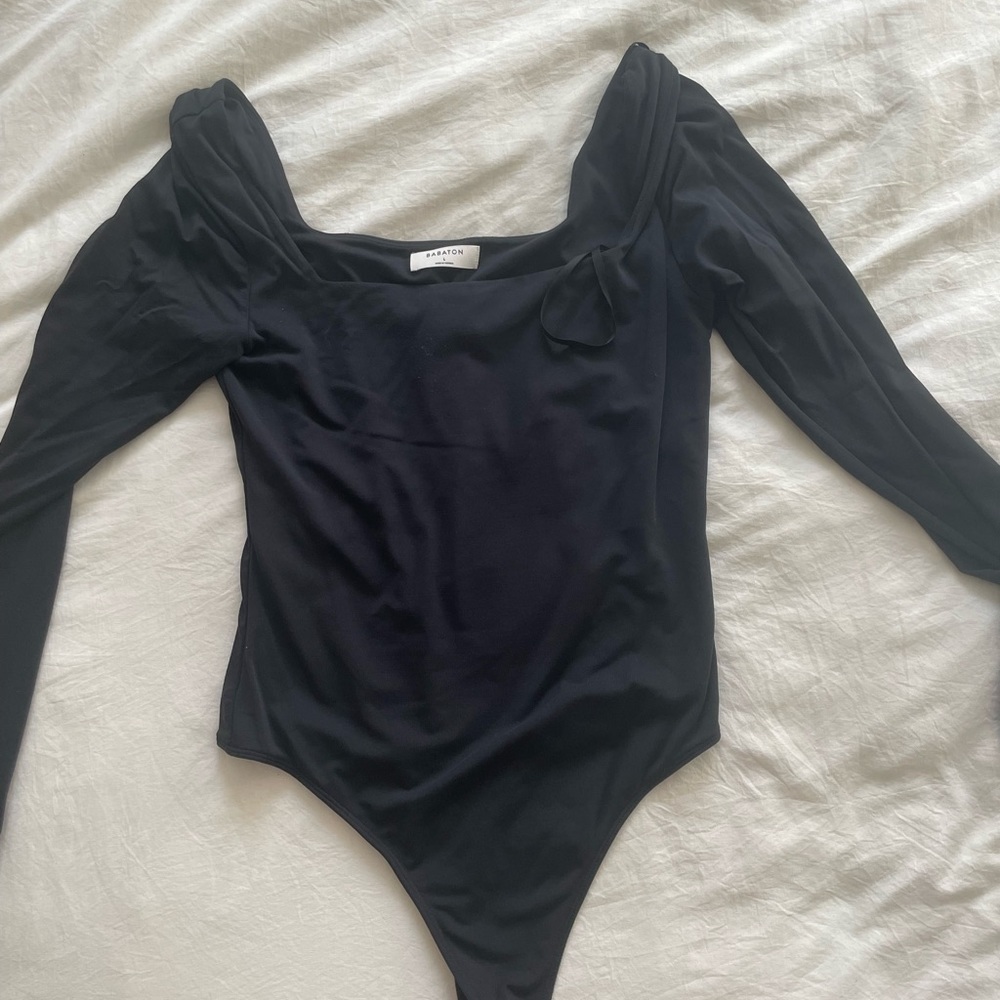 Babaton contour long sleeve bodysuit black